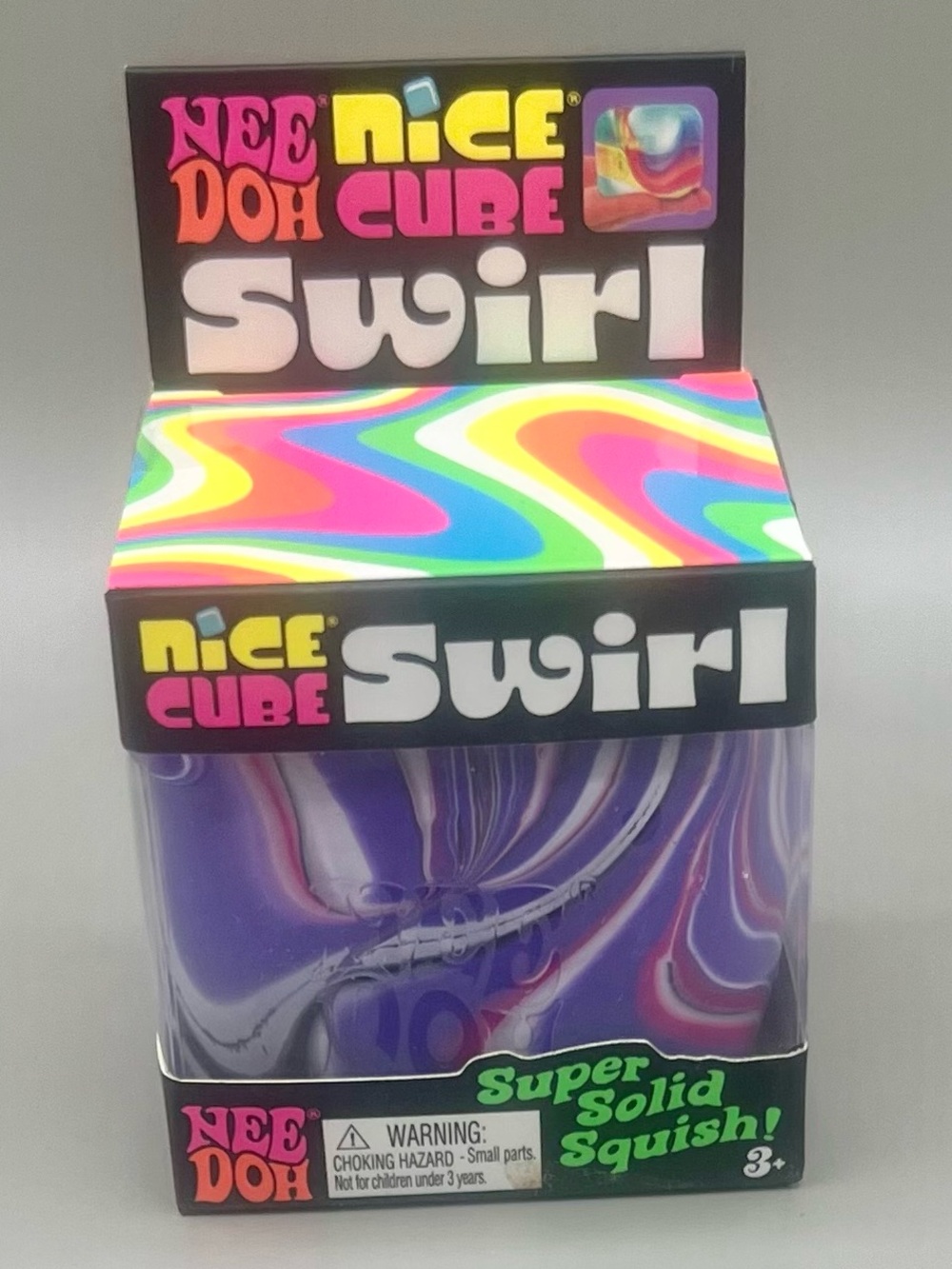 Authentic NEEDOH Nice Cube Swirl ~ Purple/Pink/White 💜🩷🤍 Super Solid Squish NEW